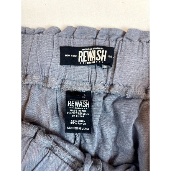 Rewash Women Cut-Off Shorts Mid Rise Front Tie Elastic Waist Gray Size Small - Picture 7 of 9